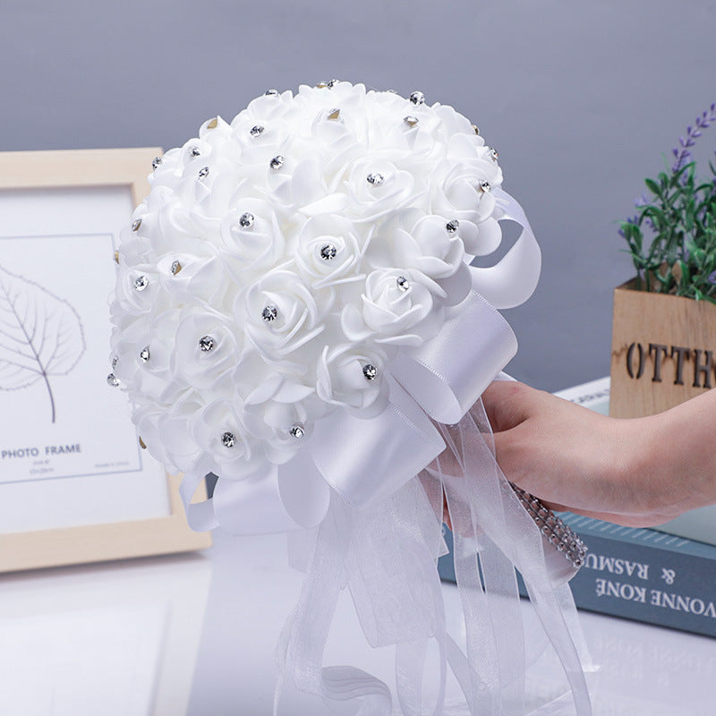 Wedding Flower For The Groom And Bride, Simulated Foam Wedding Bouquet, WF27