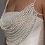 White Wedding Bride Bridesmaid Body Chain Chest Chain