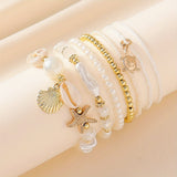 New Beach Shell & Starfish Bracelet – Bohemian Ocean Wave Style with Pearls