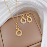 Flash Diamond Tassel Luxury Dress Accessories Dinner Clavicle Necklace Earring CN348