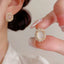 Simple Zircon Resin Oval Earrings Design Earrings
