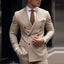 Taupe Casual Men's 2 Pieces Mens Suit Regular Fit Notch Lapel Tuxedos (Blazer+Pants)
