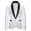 White Jacquard Formal Suit Men Lapel Suit Jacket Single Jacket