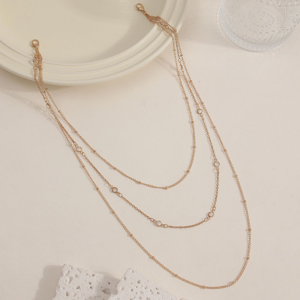 Light Luxury Zircon Long Necklace Bridal Wedding Banquet Chain Necklace Jewelry CN151