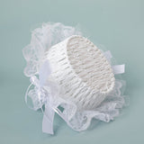 Lace Bow Decorated Portable Flower Basket, HL-5725