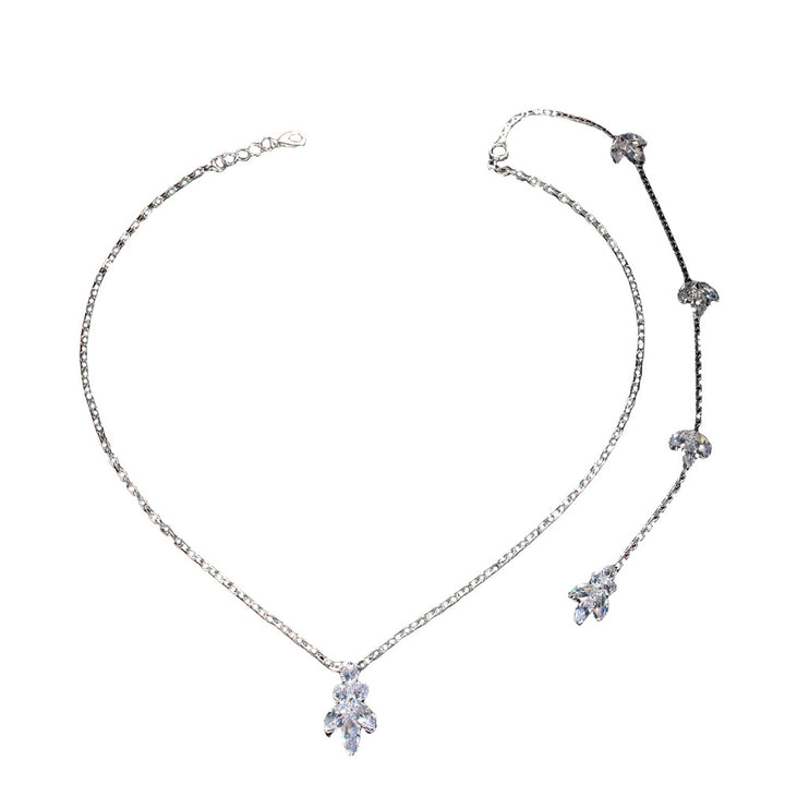 Bridal Wedding Pearl Necklace With Tassel Back Chain