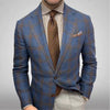 Leisure Plaid Lapel Long Sleeve Suit Jacket Men Suit