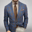 Leisure Plaid Lapel Long Sleeve Suit Jacket Men Suit
