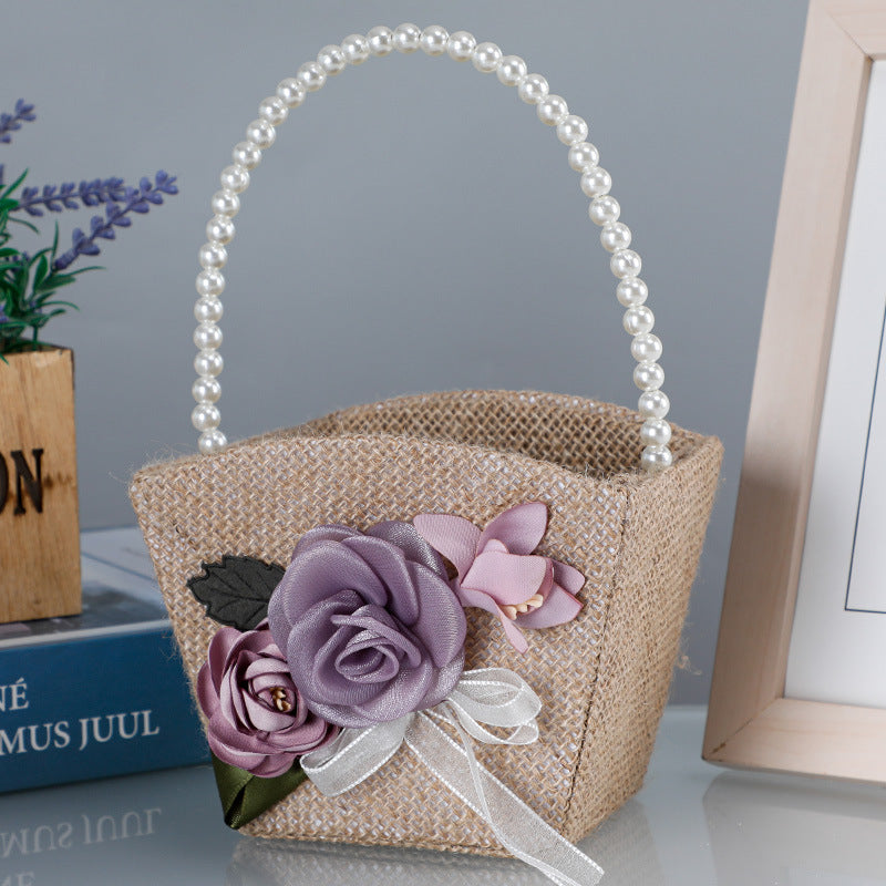 Artificial Flower Decoration Small Flower Basket, LH-5813