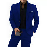 Elegant men's plus-size collar suit 2 piece Single Row Suit