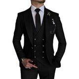 Classic 3 Piece Men's Suit with Regular Fit and Sophisticated Peak Lapel