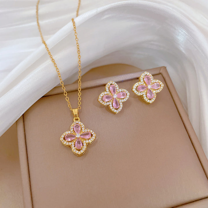 Flash Diamond Tassel Luxury Dress Accessories Dinner Clavicle Necklace Earring CN207
