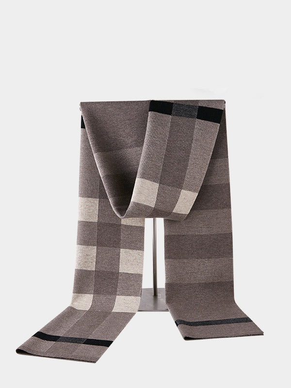 New scarf for men Winter new versatile shawl warm high-end plaid wool scarf for men and women