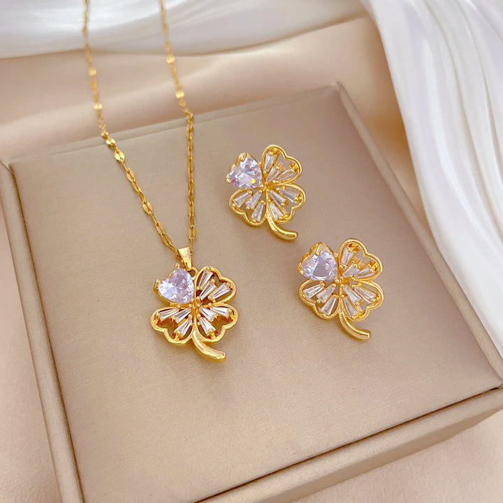 Flash Diamond Tassel Luxury Dress Accessories Dinner Clavicle Necklace Earring CN206