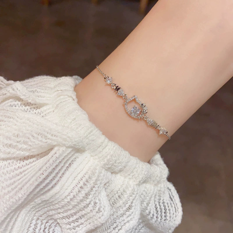 New Cartoon Diamond Set KT Cat Bracelet