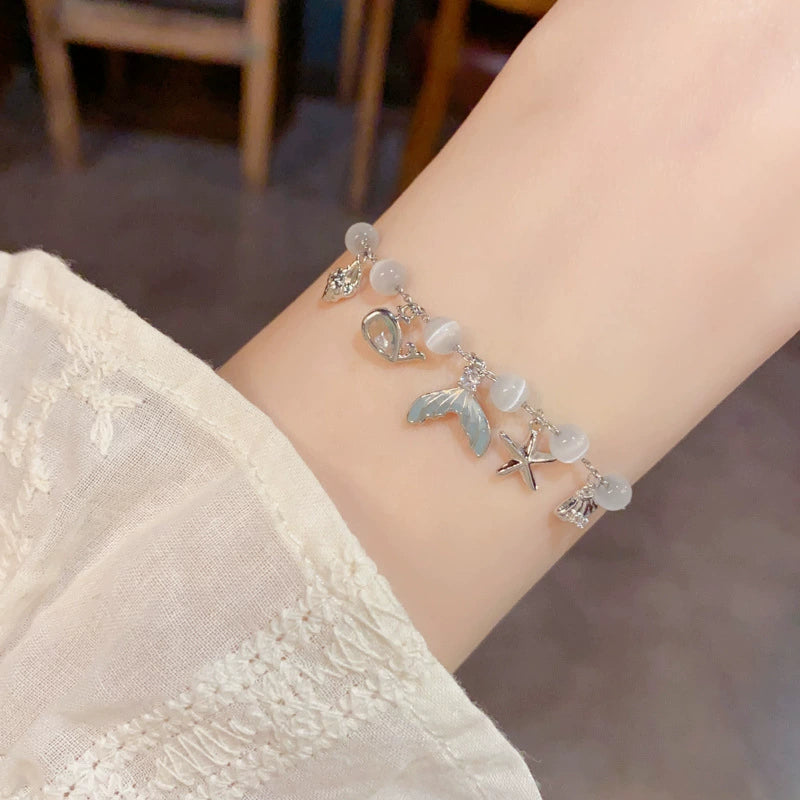 New Starfish Fish Tail Bead Bracelet