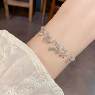 New Starfish Fish Tail Bead Bracelet