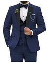 Classic 3 Piece Men's Suit with Regular Fit and Sophisticated Peak Lapel