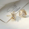 Luxury  Charm Silver Needle Earnail Camellia Earrings