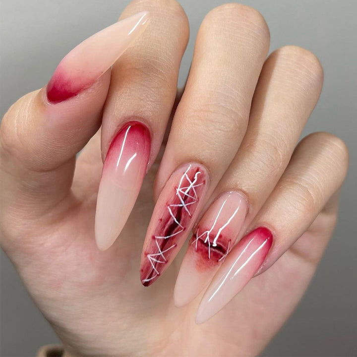 Halloween Wearable Nail Art Stickers Ghost Nail Decals Horror Ghost Long