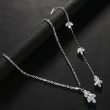 Bridal Wedding Pearl Necklace With Tassel Back Chain