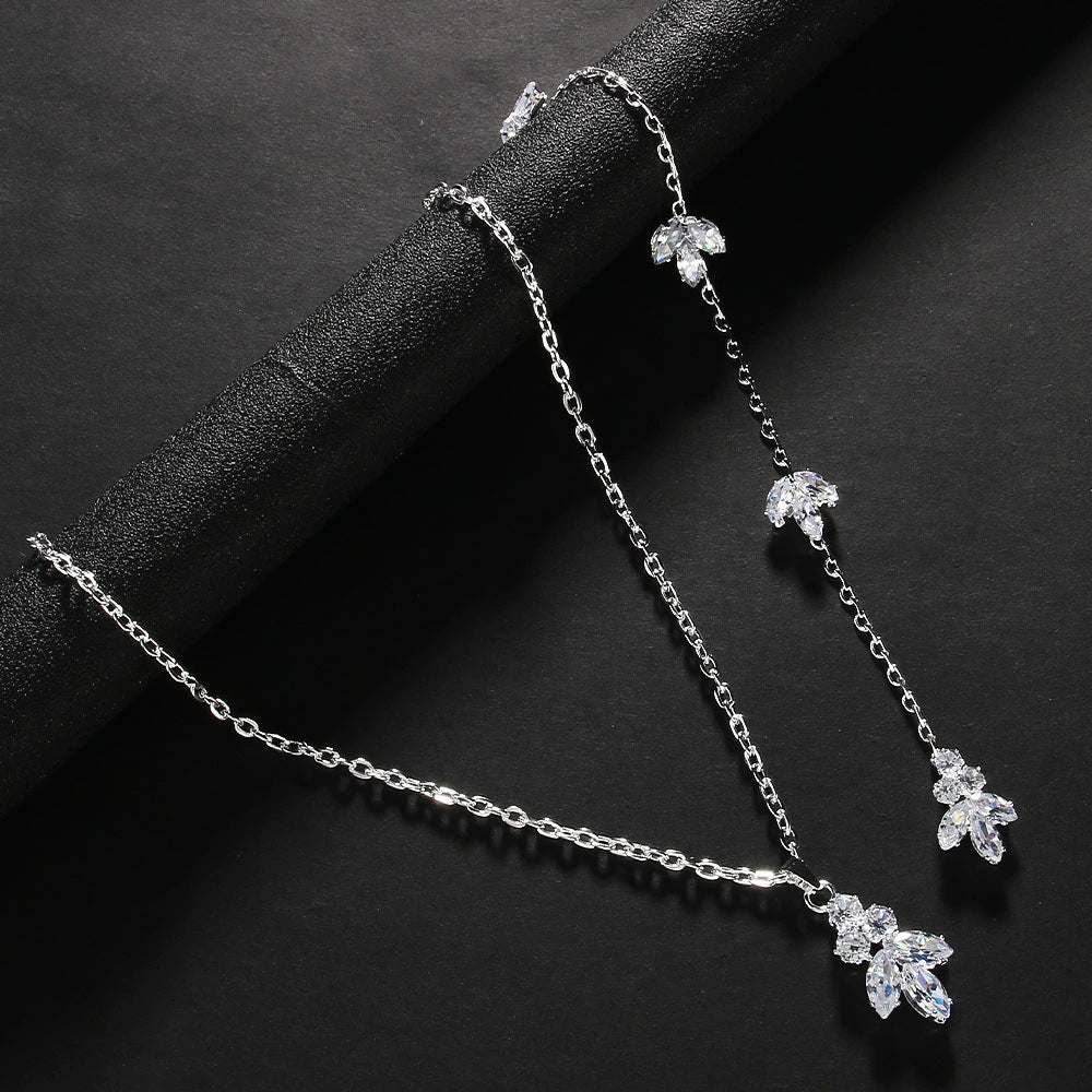 Bridal Wedding Pearl Necklace With Tassel Back Chain