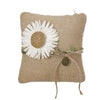 Daisy Wedding Ring Pillow with Vintage Cotton and Rattan Decoration, JZH-5919