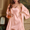 Morning Gown Feather Robe Wedding Bridesmaid Satin Robes for Wedding Party CN409