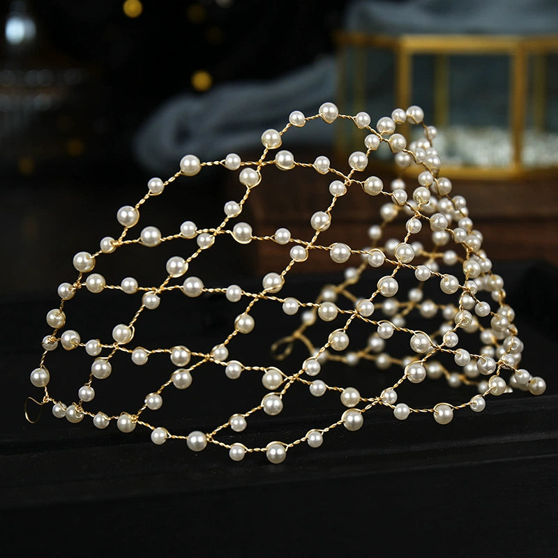 Mesh Hairband Pearl Headgear Accessories