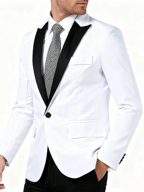 White Classic 1 Piece Men's Suit with Regular Fit and Sophisticated Peak Lapel