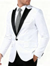 White Classic 1 Piece Men's Suit with Regular Fit and Sophisticated Peak Lapel