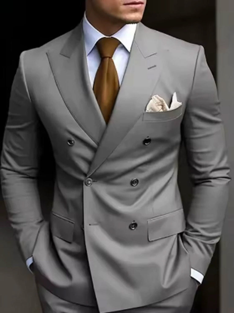 Casual Men's 2 Pieces Mens Suit Regular Fit Notch Lapel Tuxedos (Blazer+Pants)