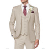 Elegant Classic 3 Piece Men's Suit with Regular Fit and Sophisticated Peak Lapel