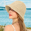 Women's Summer Panama Hat – Wide Brim Foldable Straw Fedora with Breathable Open Weave