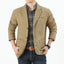 Khaki Denim Suit Men's Casual Plus Size Jacket