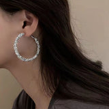Retro Metal Flower Earrings Light Luxury Gold Flower Earrings CN154