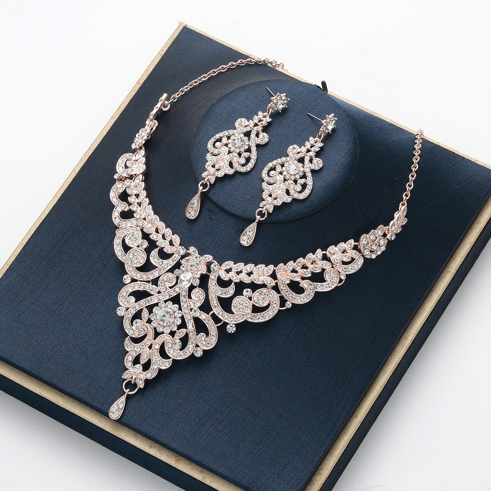 New Pearl Set NecklaceEarrings Two-piece Set for Women's Wedding Party CN35