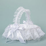 Lace Bow Decorated Portable Flower Basket, HL-5725
