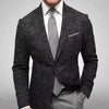 Leisure Plaid Lapel Long Sleeve Suit Jacket Men Suit