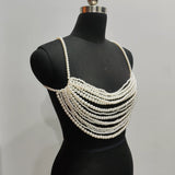 White Wedding Bride Bridesmaid Body Chain Chest Chain