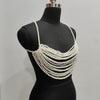 White Wedding Bride Bridesmaid Body Chain Chest Chain