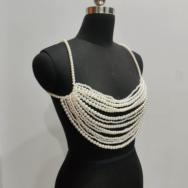 White Wedding Bride Bridesmaid Body Chain Chest Chain