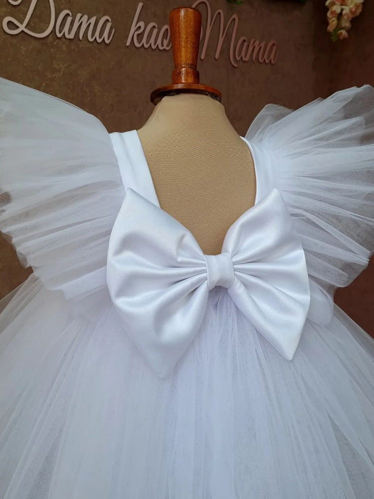 Flower Girl Dresses Sleeveless Tulle Fluffy Kids Evening Gowns For Wedding Party Holy Communion Dresses