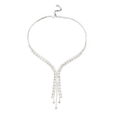 Flash Diamond Tassel Necklace Luxury Dress Accessories Dinner Clavicle Necklace CN07