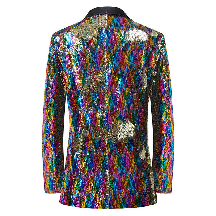 Men's 2-Piece Sequin Floral Embroidery Shawl Collar Tuxedo 5 Color CN442