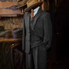 British Style Classic 3 Piece Men's Suit with Regular Fit and Sophisticated Peak Lapel