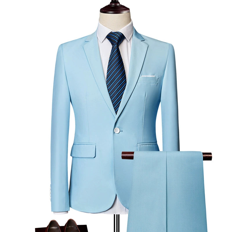 Casual Men's 2 Pieces Mens Suit Regular Fit Notch Lapel Tuxedos (Blazer+Pants)