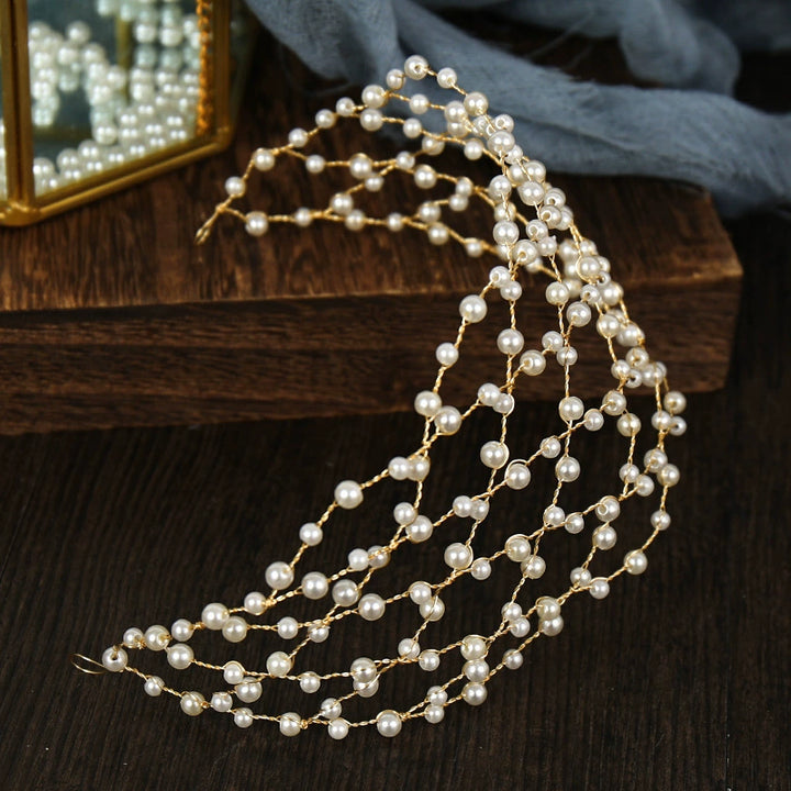 Mesh Hairband Pearl Headgear Accessories