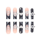 Rhinestone Nails Bling Wedding Press On Nails With Design For Women And Girls CN99