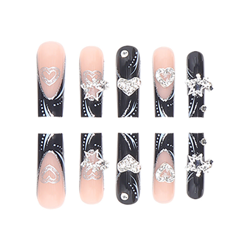 Rhinestone Nails Bling Wedding Press On Nails With Design For Women And Girls CN99